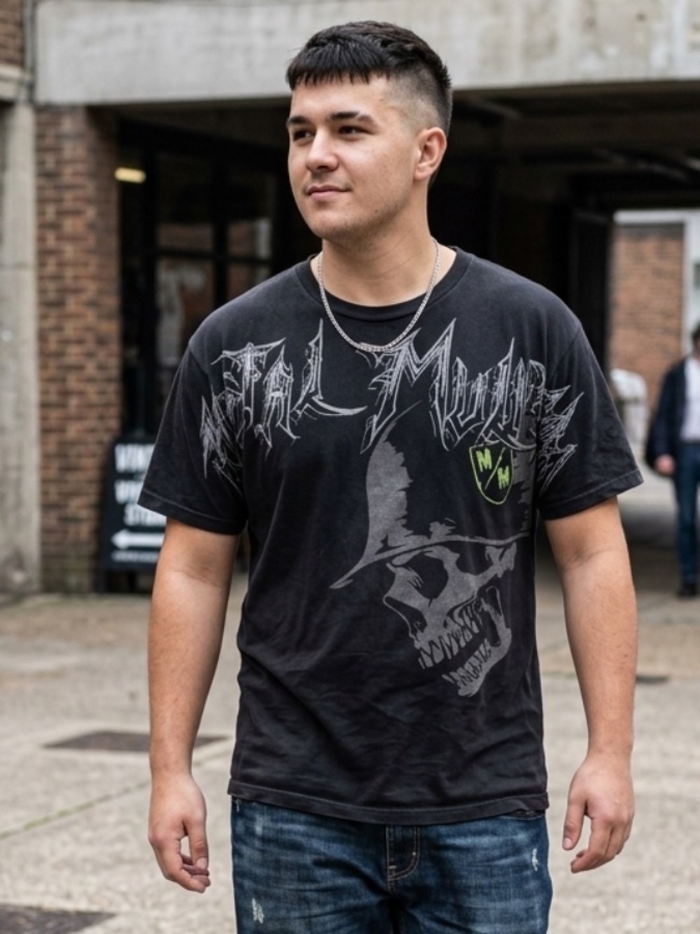 Metal Mulisha Black Graphic Short Sleeve Tee with Green Accent